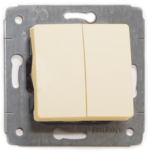 Выключатель без рамки Legrand Cariva 2-кл. слоновая кость фото Выключатель без рамки Legrand Cariva 2-кл. слоновая кость картинка